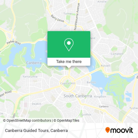 Canberra Guided Tours map