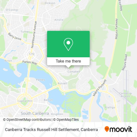 Canberra Tracks Russell Hill Settlement map