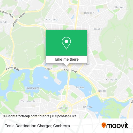 Mapa Tesla Destination Charger