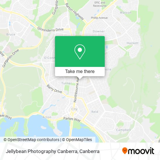 Jellybean Photography Canberra map