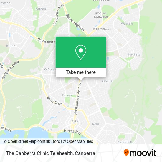 Mapa The Canberra Clinic Telehealth