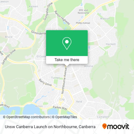 Unsw Canberra Launch on Northbourne map