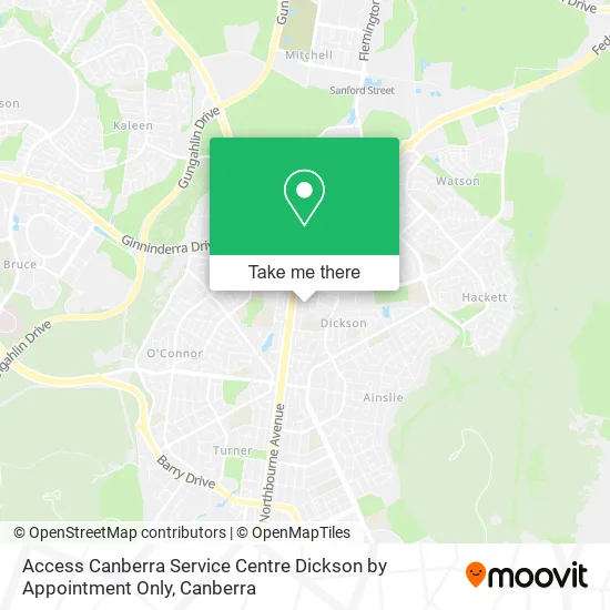 Access Canberra Service Centre Dickson by Appointment Only map