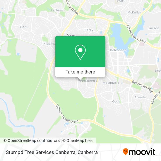 Stumpd Tree Services Canberra map