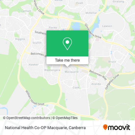 National Health Co-OP Macquarie map