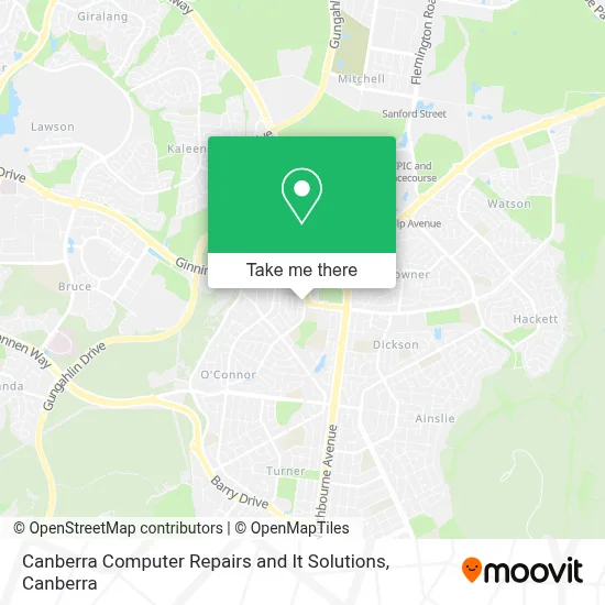 Mapa Canberra Computer Repairs and It Solutions