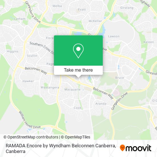 Mapa RAMADA Encore by Wyndham Belconnen Canberra