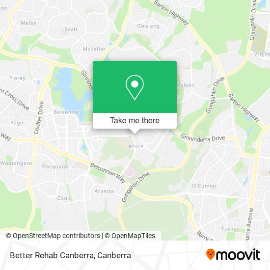 Better Rehab Canberra map