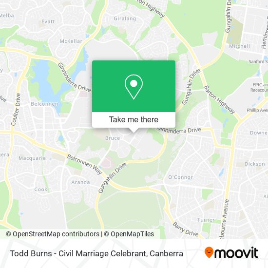 Todd Burns - Civil Marriage Celebrant map