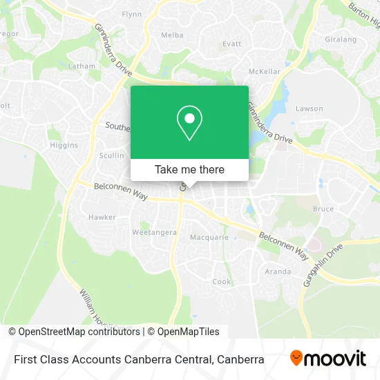 Mapa First Class Accounts Canberra Central