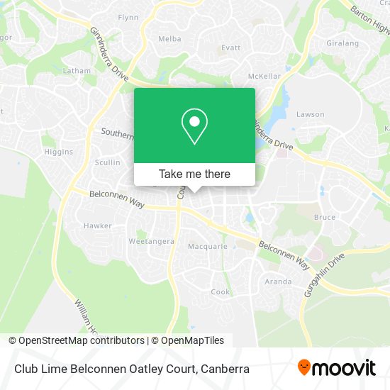 Mapa Club Lime Belconnen Oatley Court