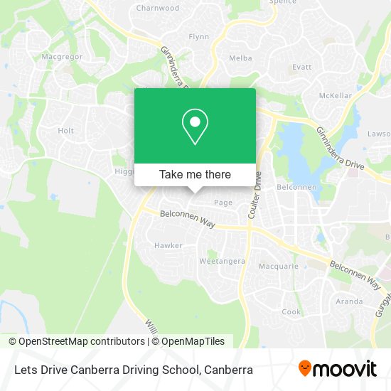 Mapa Lets Drive Canberra Driving School