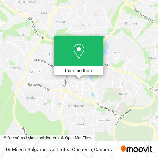 Mapa Dr Milena Bulgaranova Dentist Canberra