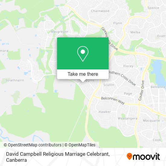 David Campbell Religious Marriage Celebrant map