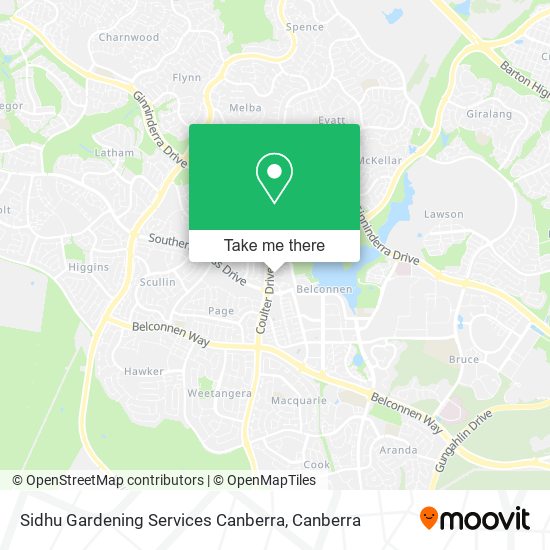 Mapa Sidhu Gardening Services Canberra