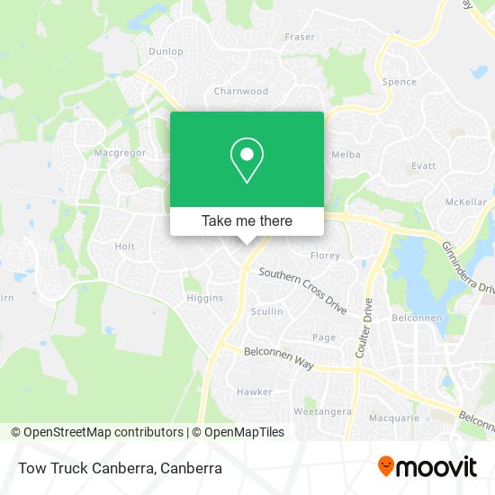 Tow Truck Canberra map