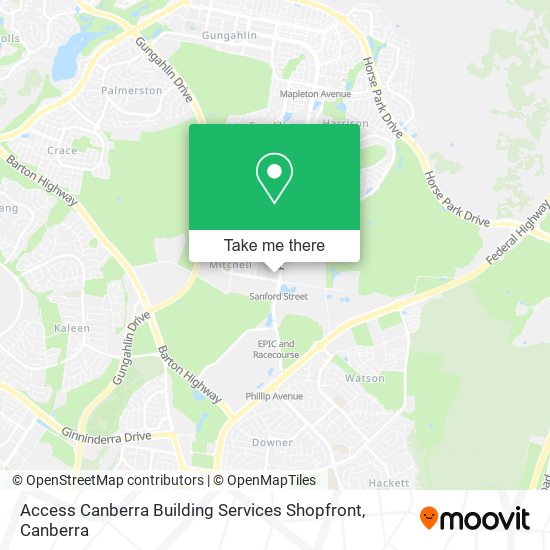 Access Canberra Building Services Shopfront map