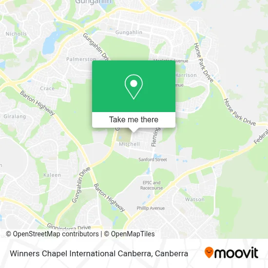 Mapa Winners Chapel International Canberra
