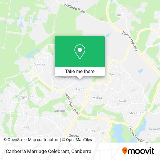 Mapa Canberra Marriage Celebrant