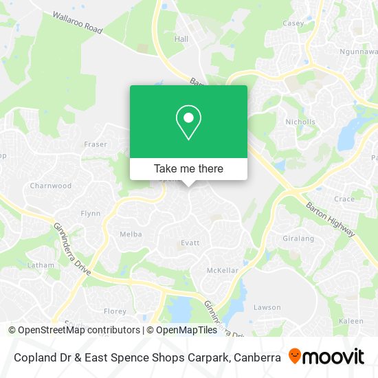 Mapa Copland Dr & East Spence Shops Carpark