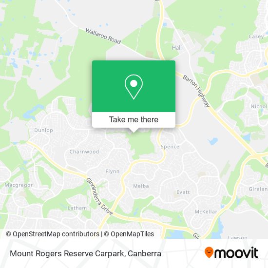 Mapa Mount Rogers Reserve Carpark