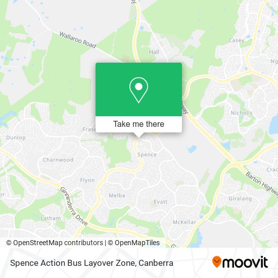 Spence Action Bus Layover Zone map