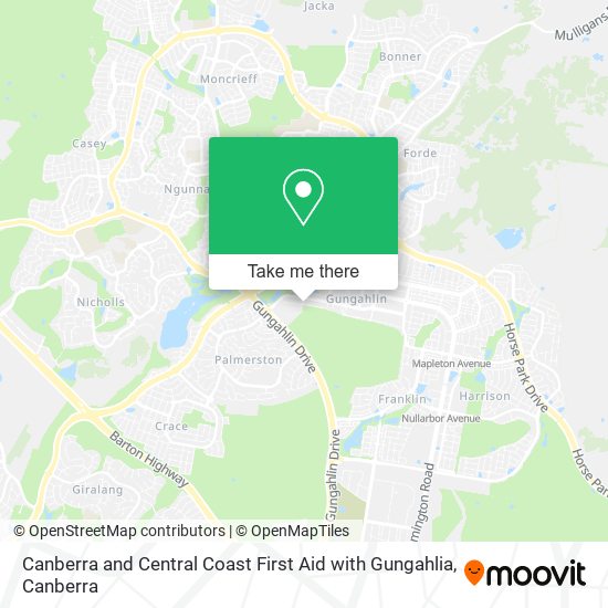 Canberra and Central Coast First Aid with Gungahlia map