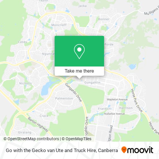 Go with the Gecko van Ute and Truck Hire map