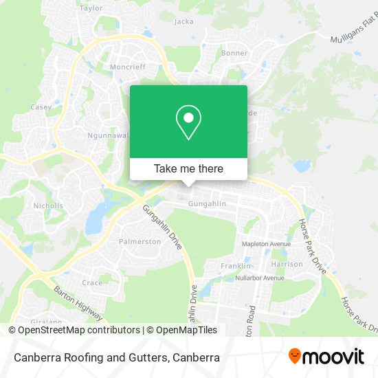 Mapa Canberra Roofing and Gutters