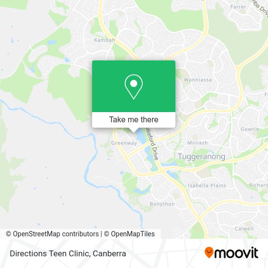 Directions Teen Clinic map