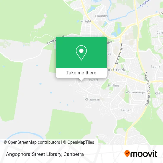 Mapa Angophora Street Library