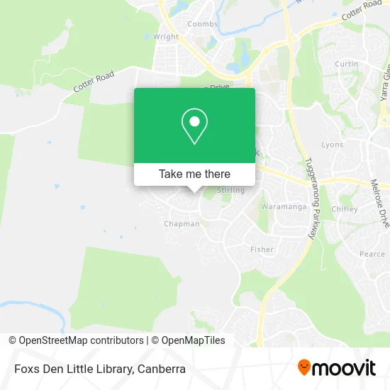 Mapa Foxs Den Little Library