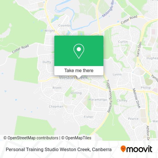Personal Training Studio Weston Creek map