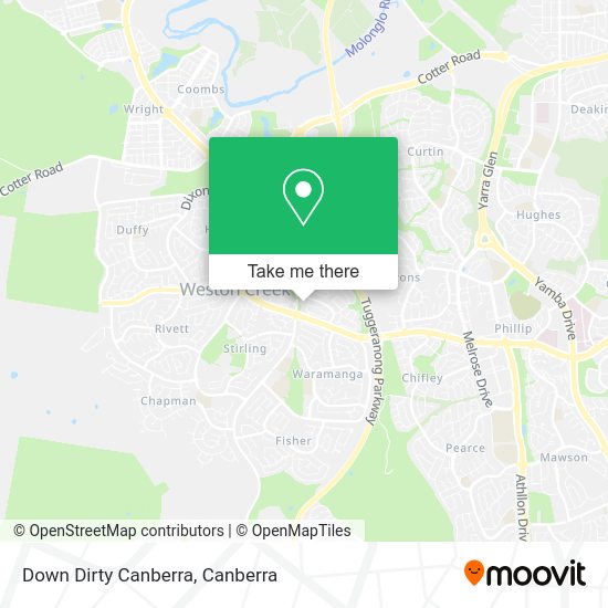 Down Dirty Canberra map