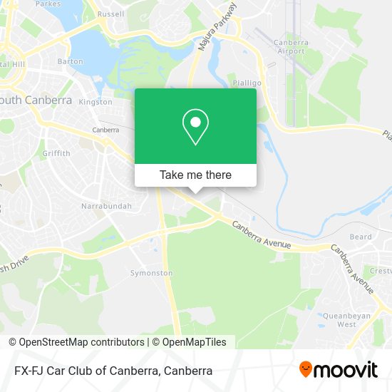 FX-FJ Car Club of Canberra map