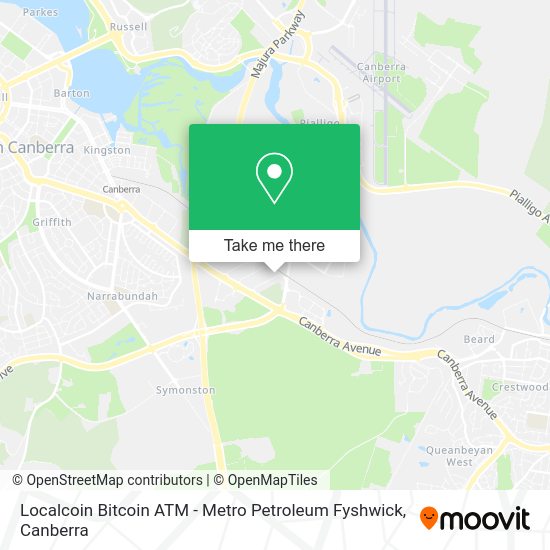 Localcoin Bitcoin ATM - Metro Petroleum Fyshwick map
