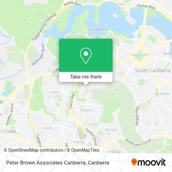 Peter Brown Associates Canberra map