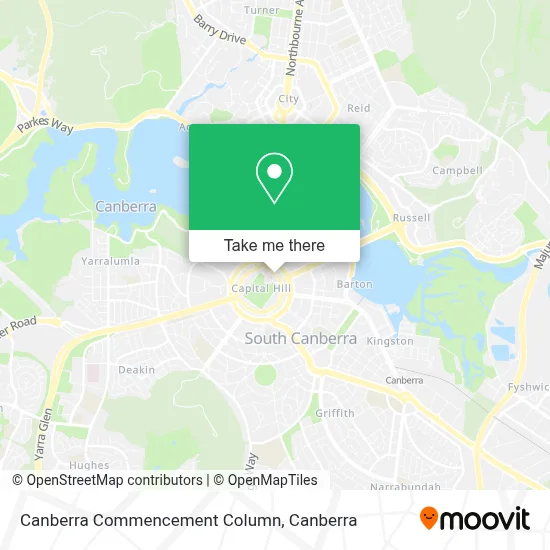 Mapa Canberra Commencement Column