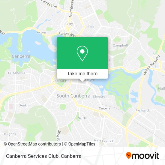 Canberra Services Club map