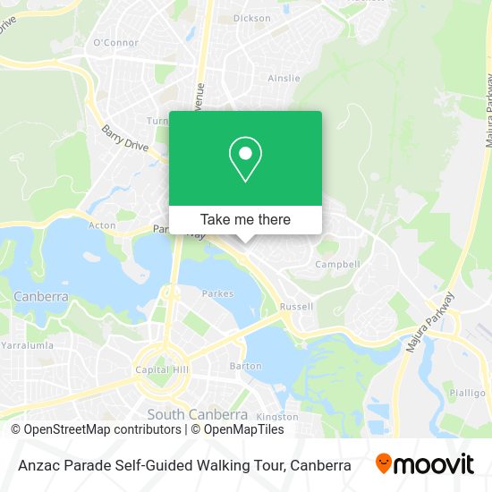 Anzac Parade Self-Guided Walking Tour map
