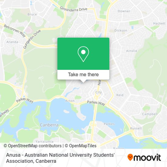 Anusa - Australian National University Students' Association map