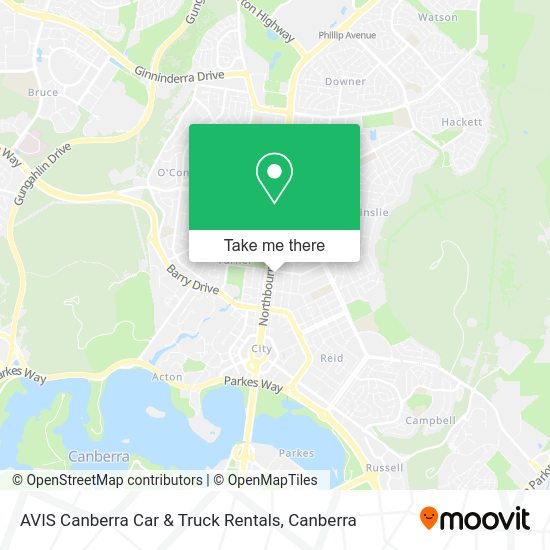 AVIS Canberra Car & Truck Rentals map