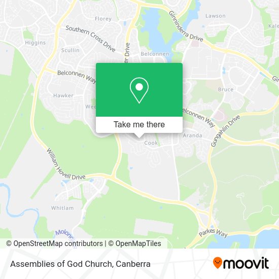 Assemblies of God Church map