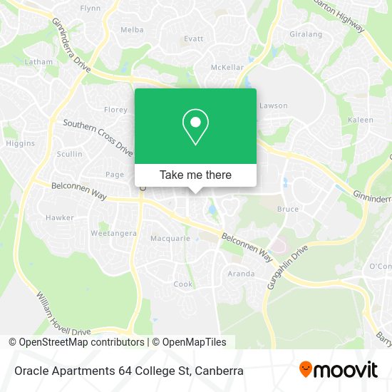 Oracle Apartments 64 College St map