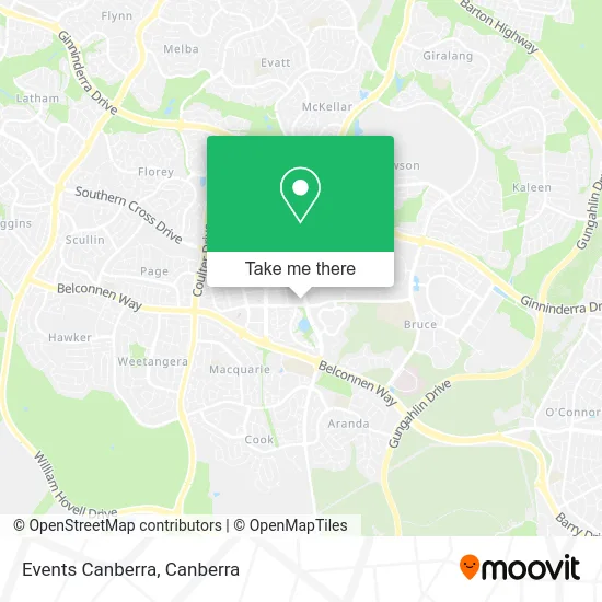 Events Canberra map