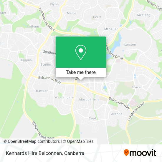 Kennards Hire Belconnen map