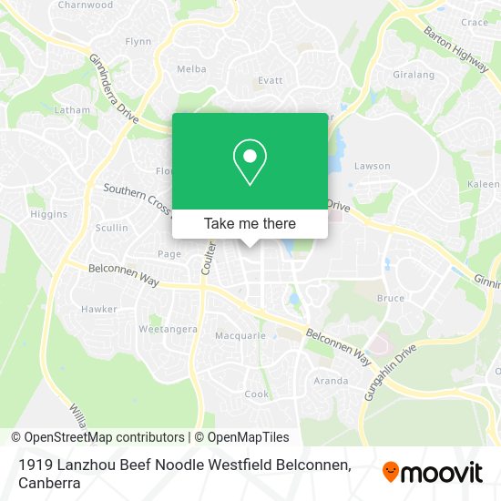 1919 Lanzhou Beef Noodle Westfield Belconnen map