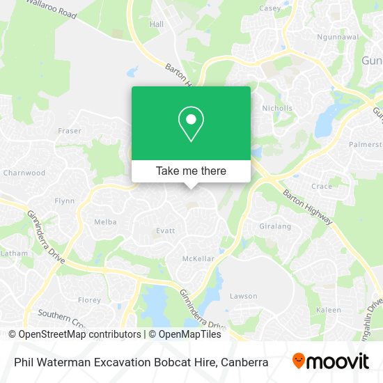 Phil Waterman Excavation Bobcat Hire map