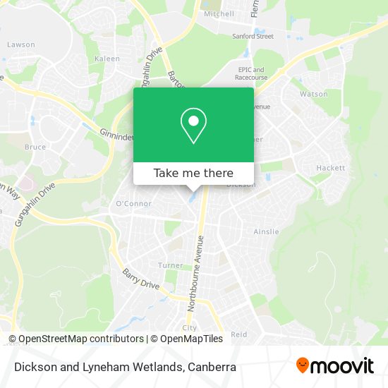 Dickson and Lyneham Wetlands map