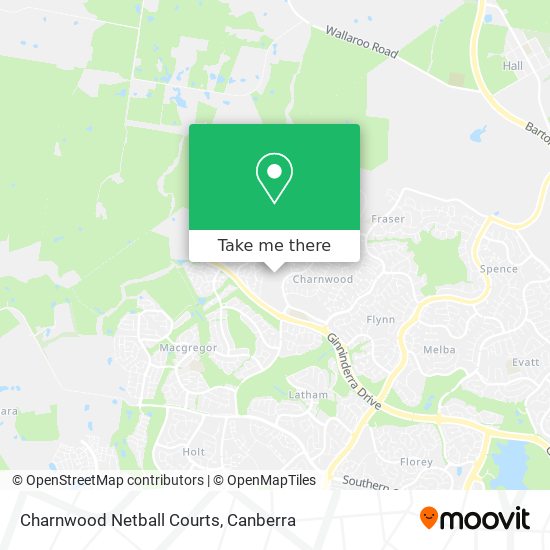 Mapa Charnwood Netball Courts